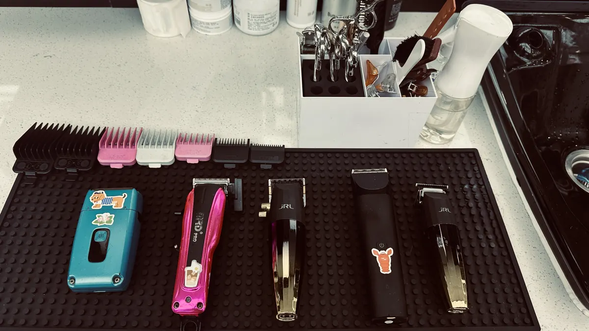 Professional barber tools prepared at JiangLi Barbershop